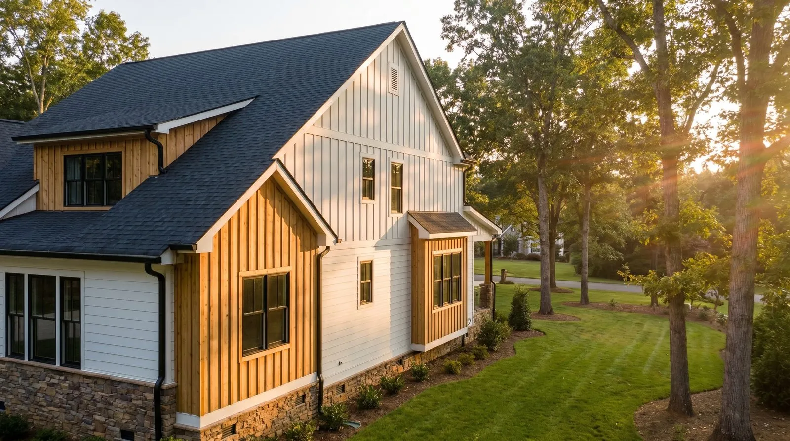 A beautifully finished Carolina home with new roof and board-and-batten siding